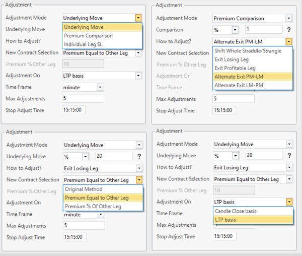 Straddle Strangle Auto Adjustment Types 2
