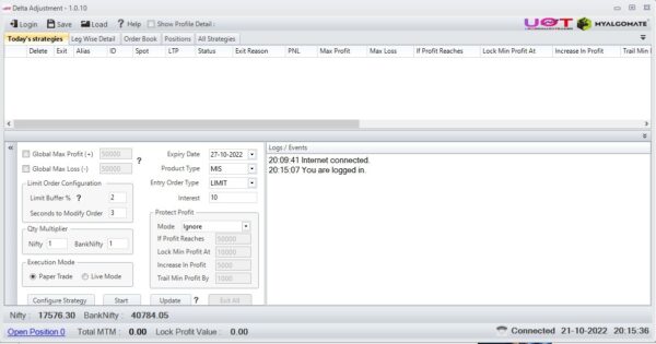 Delta Neutral Auto Adjustment By Uot