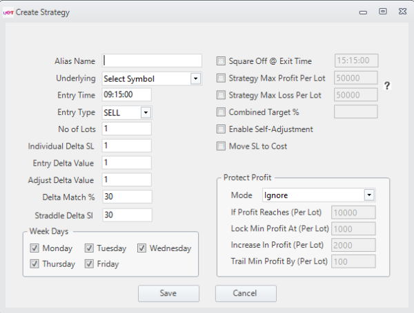 Delta Neutral Auto Adjustment By Uot Create Strategy